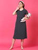 Hosiery Cotton Maternity Nighty Navy Blue