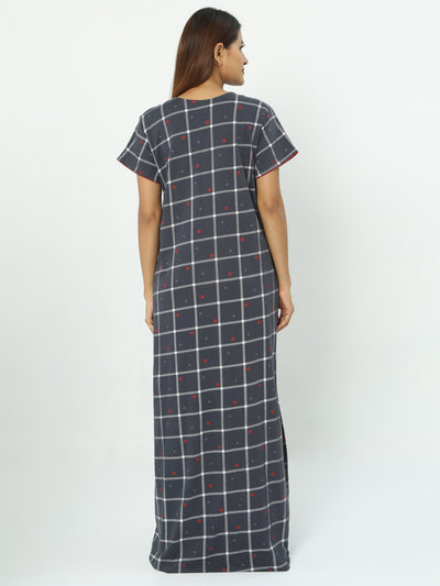 Hosiery Cotton Designer Grey Nighty