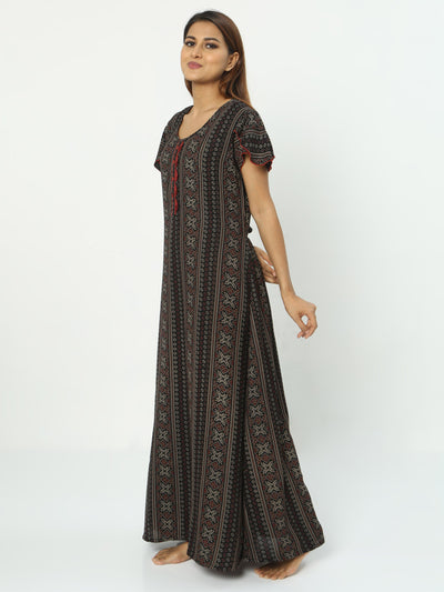 Alpine Maxi Designer Nighty Black
