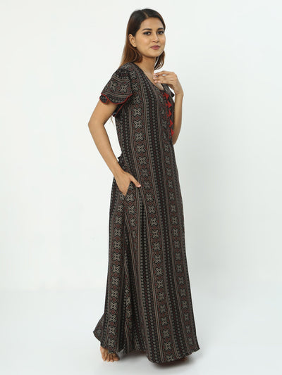 Alpine Maxi Designer Nighty Black