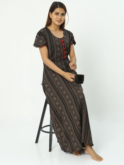 Alpine Maxi Designer Nighty Black