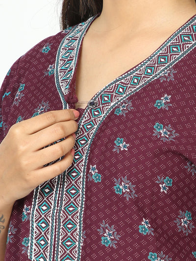 Alpine Maxi Designer Nighty Dark Wine