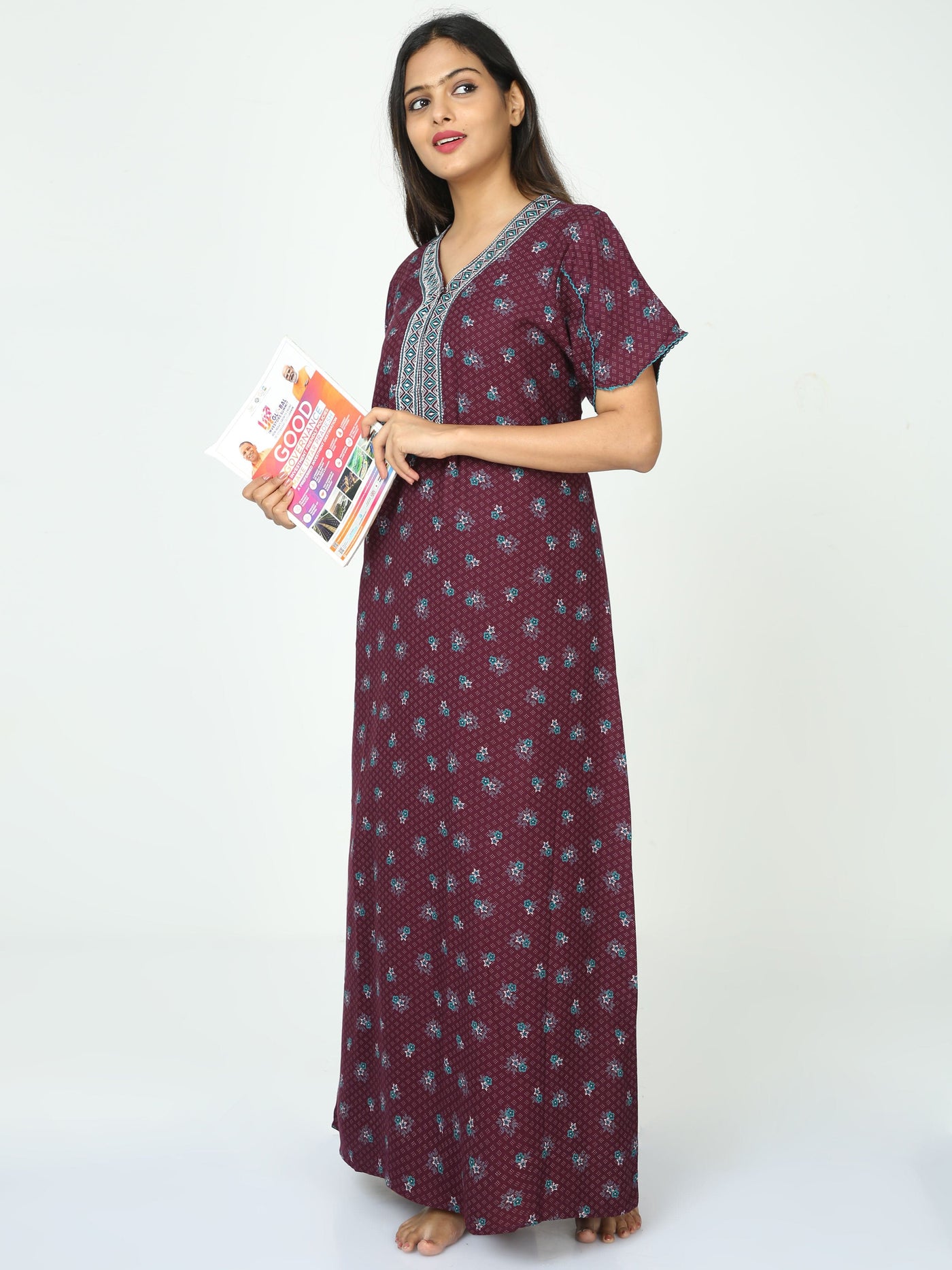 Alpine Maxi Designer Nighty Dark Wine
