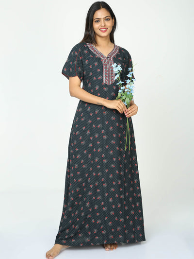 Alpine Maxi Designer Nighty Dark Green