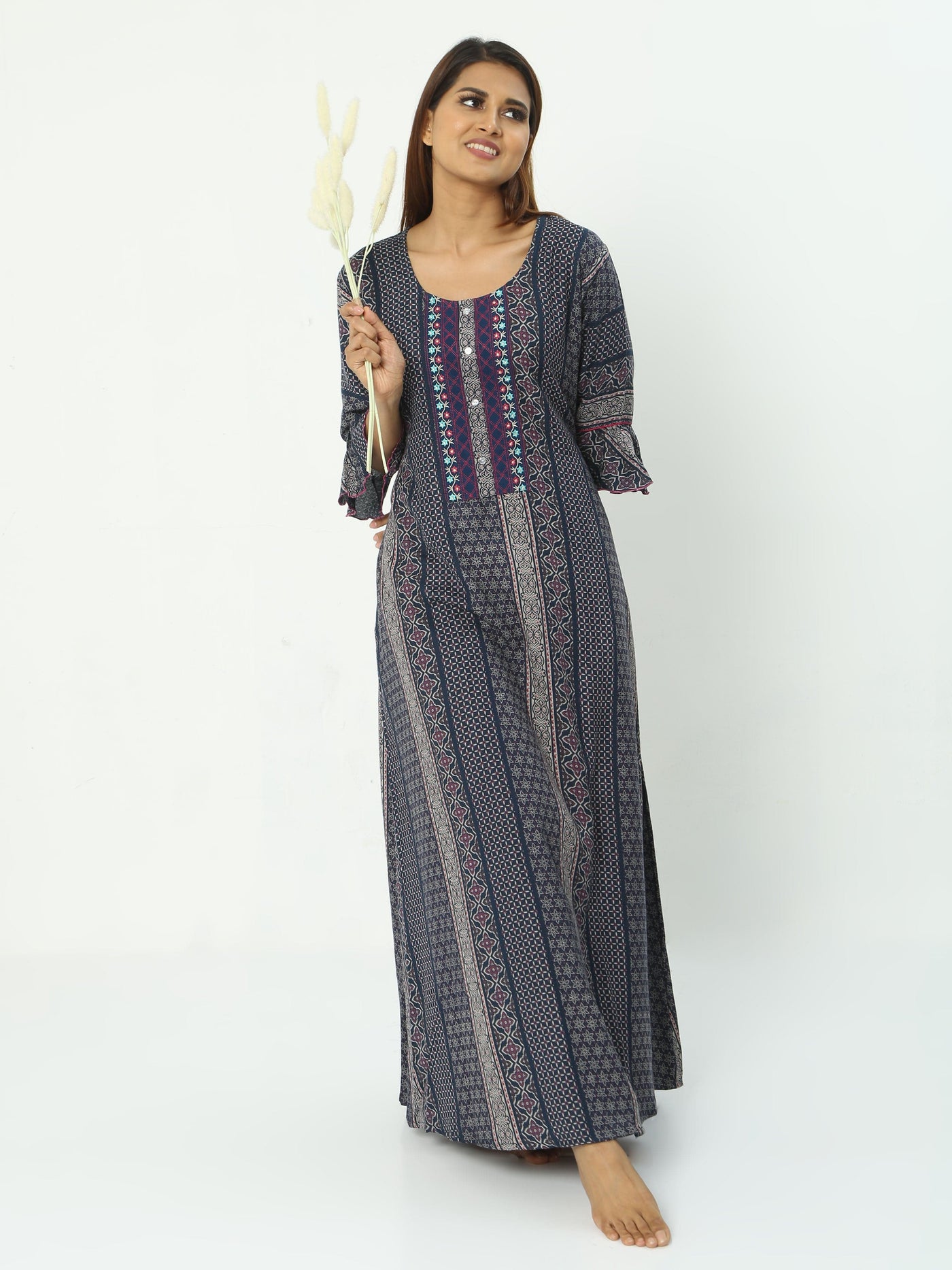 Alpine Maxi Designer Nighty Mountain Blue