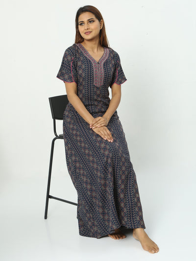 Alpine Maxi Designer Nighty Blue