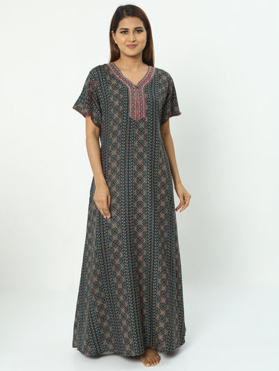 Alpine Maxi Designer Nighty Green