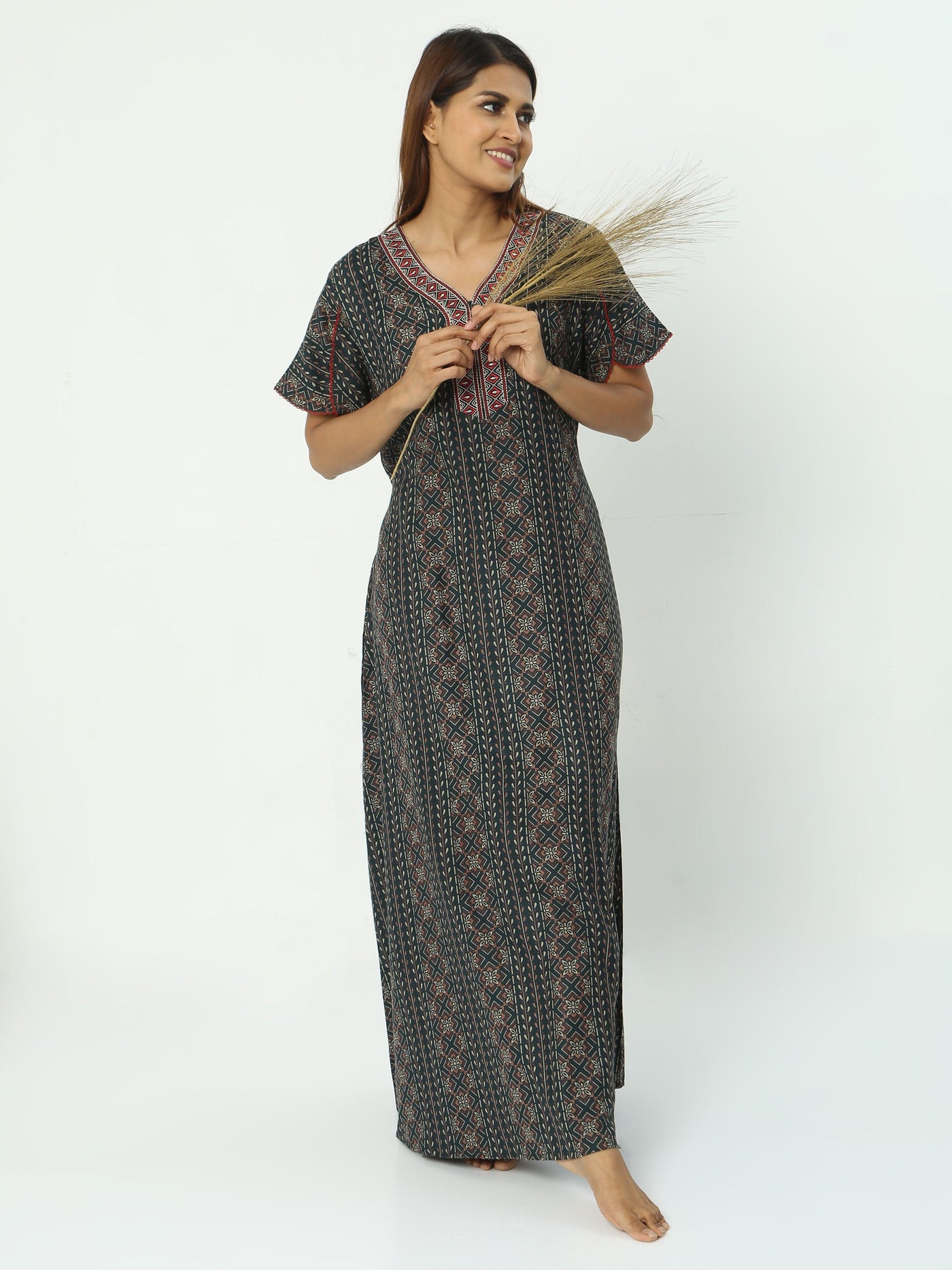 Alpine Maxi Designer Nighty Green