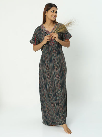 Alpine Maxi Designer Nighty Green