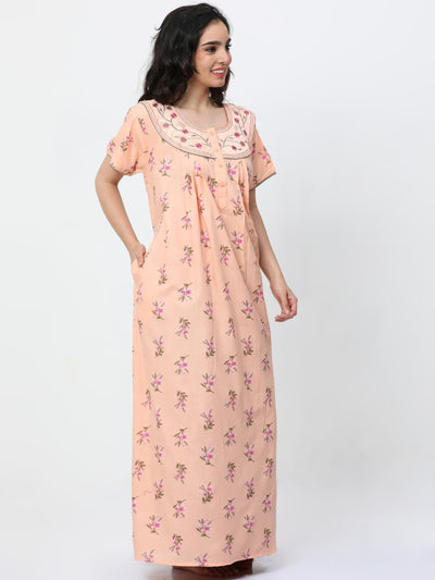 Polyester Viscose Designer Nighty Light Orange