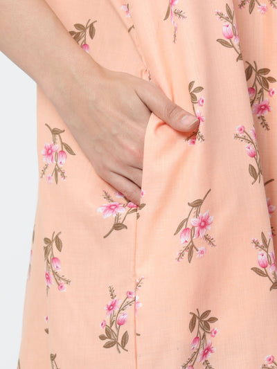 Polyester Viscose Designer Nighty Light Orange