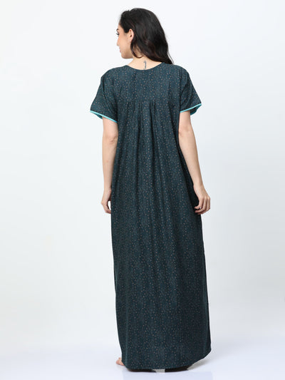 Polyester Viscose Designer Nighty Green