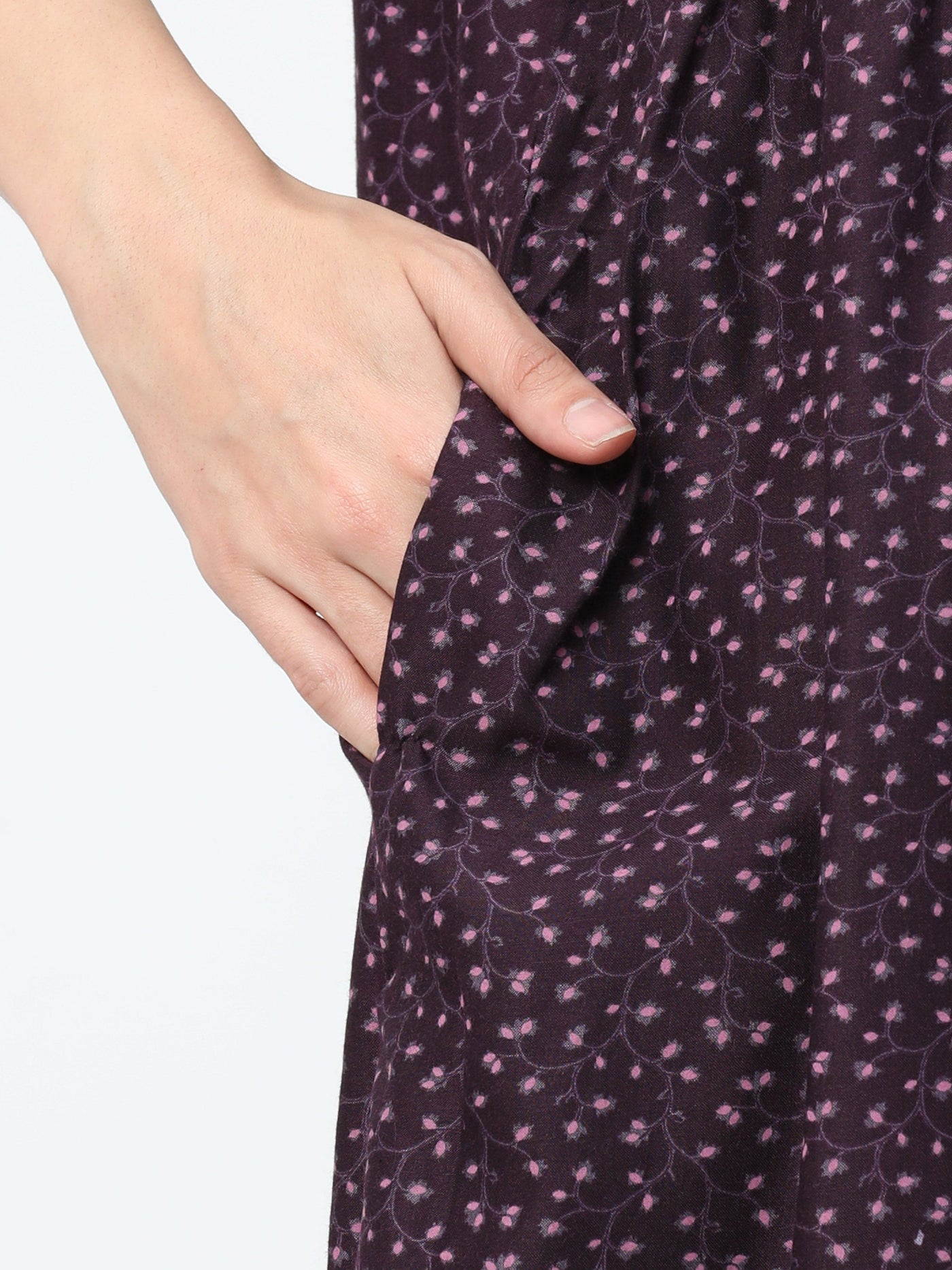 Polyester Viscose Designer Nighty Wine