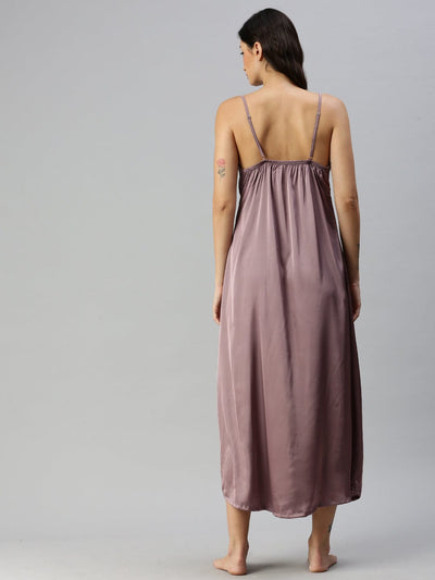 Satin luxury robe with Long Gown | Light Purple