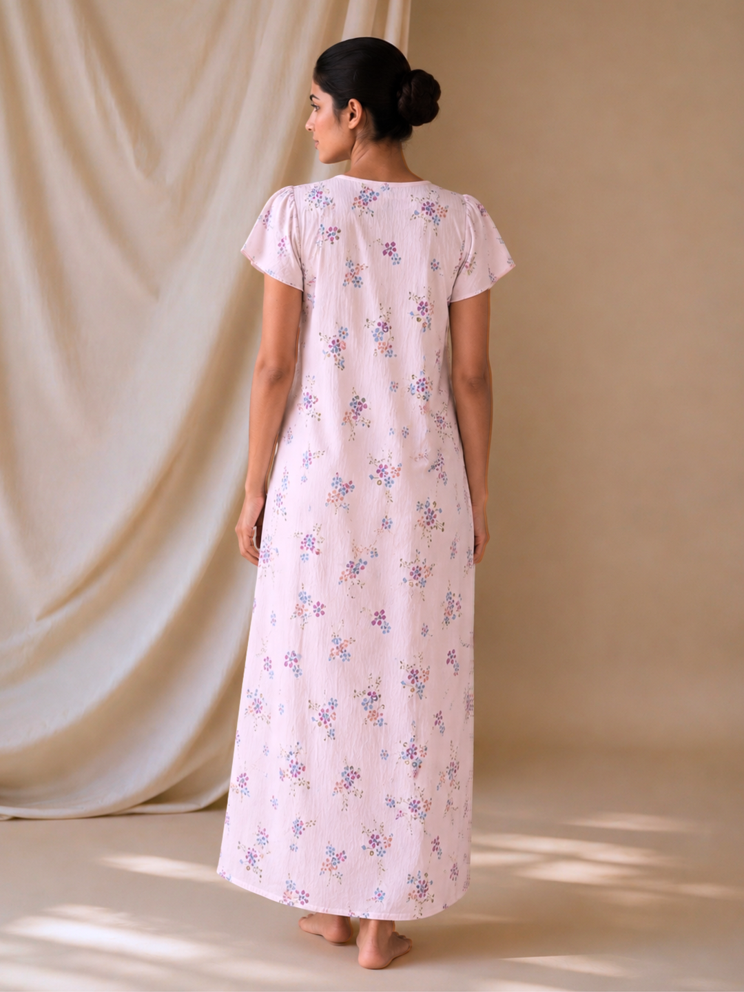 Meadow Rose Floral Crush Cotton Nighty for Women Comfortable Fit