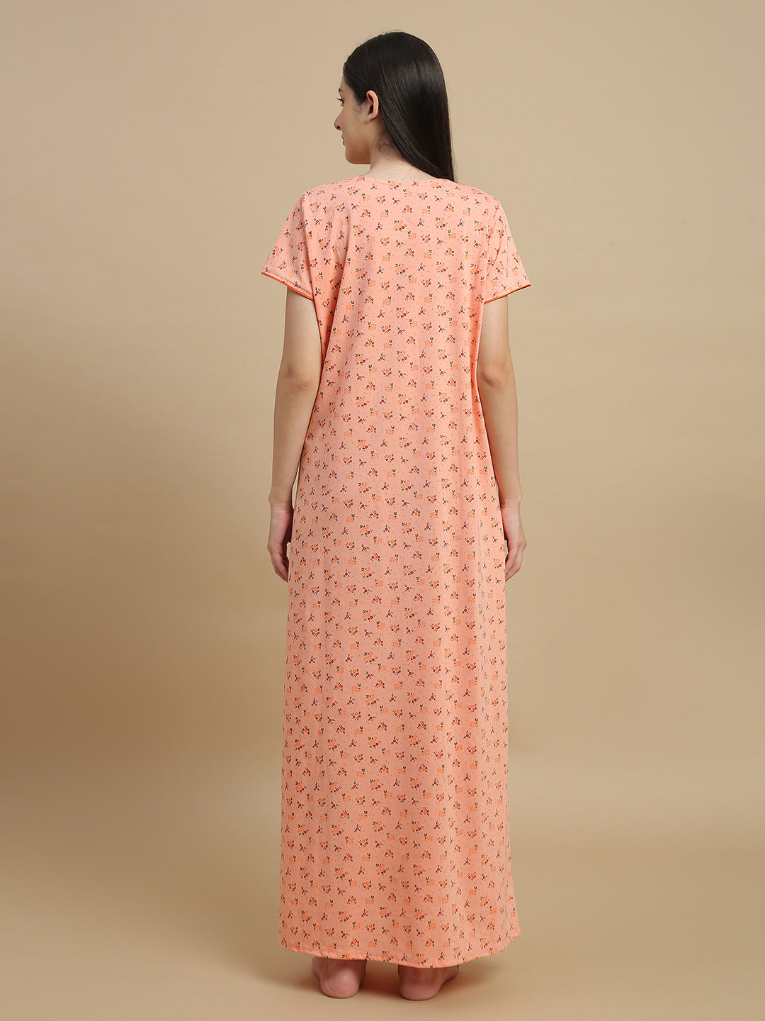 Floral Cotton Blend Designer Nighty for Women Soft Maxi Comfort