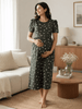 Bottle Green Maternity Nightdress for Women Feeding Friendly