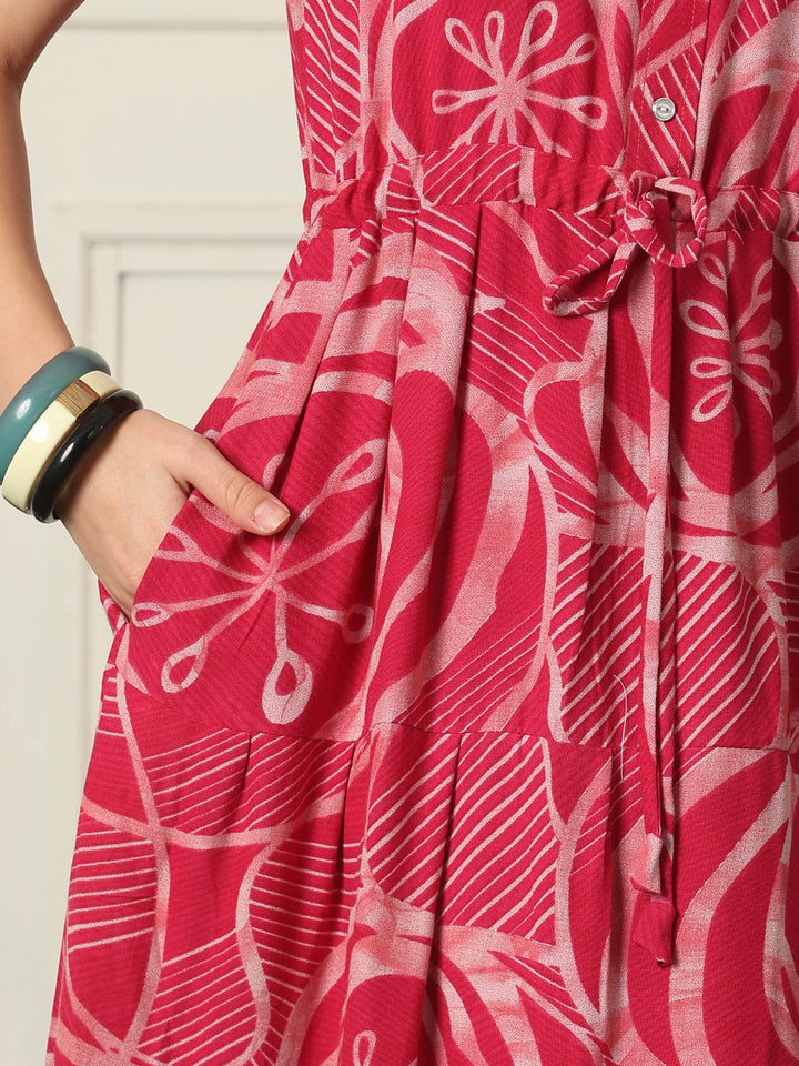 Alpine Designer Nighty with Drawstring Waist in Urbane Strawberry