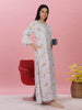 Soft Rayon Printed Nighty with Lace Detailing and Pocket