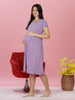 Lilac Maternity Nighty Soft Cotton, Nursing & Pregnancy Nightwear