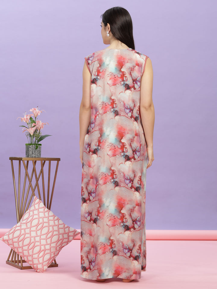 Marble Cherry Sleeveless Maxi Dress for Women Online