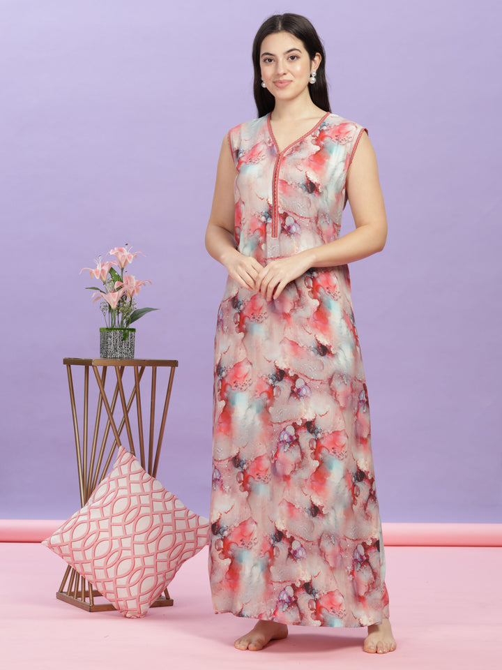 Marble Cherry Sleeveless Maxi Dress for Women Online