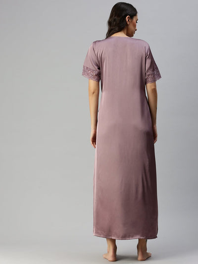 Satin luxury robe with Long Gown | Light Purple