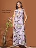 Sleeveless Rayon Durable Maxi Lavender Designer Nighty