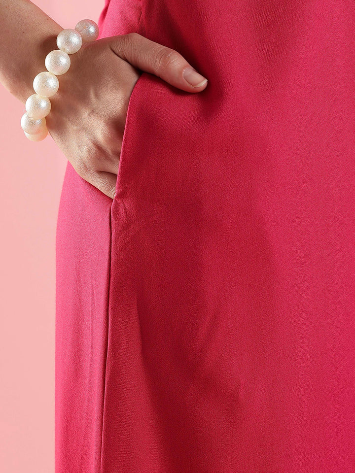 Raatrani Pink Alpine Designer Nighty - Stylish Comfort with Intricate Embroidery