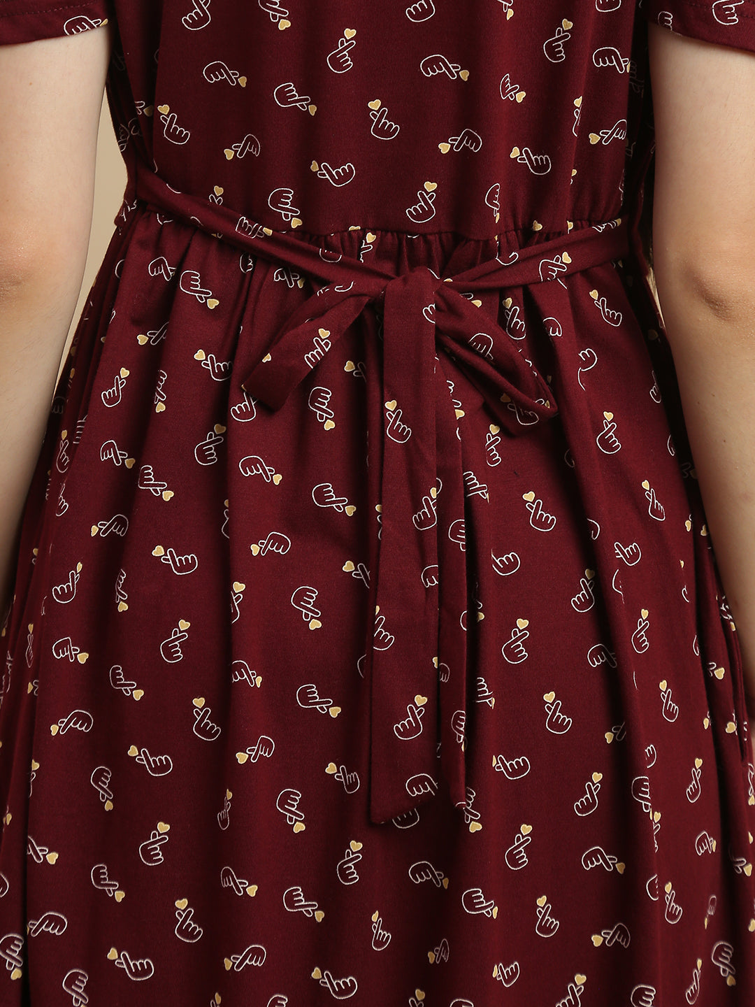 Berry Hearts Floral Feeding Friendly Short Maternity Nighty