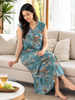 Saheli  Alpine Blush Green Sleeveless A Line Nighty with Pocket