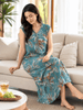 Saheli  Alpine Blush Green Sleeveless A Line Nighty with Pocket
