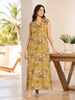 Saheli Alpine Blush Yellow A Line Maxi Nighty with Pocket