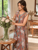 Saheli Alpine Dreamy Tan Sleeveless Nighty with Pocket