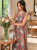 Saheli Alpine Dreamy Tan Sleeveless Nighty with Pocket