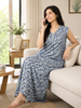 Saheli Alpine Misty Green Sleeveless Nighty with Zip and Pocket