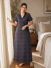 Women's Floral Housecoat in Viscose Blend with Adjustable Front Open