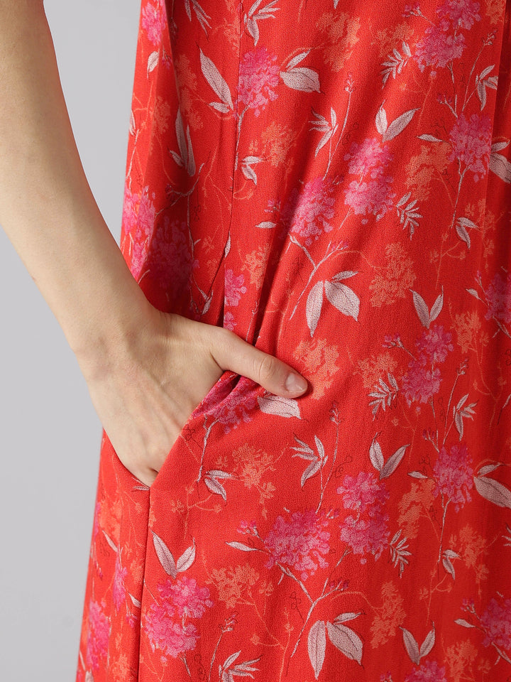 Pleated Floral Designer Nighty for Women in Alpine Fabric