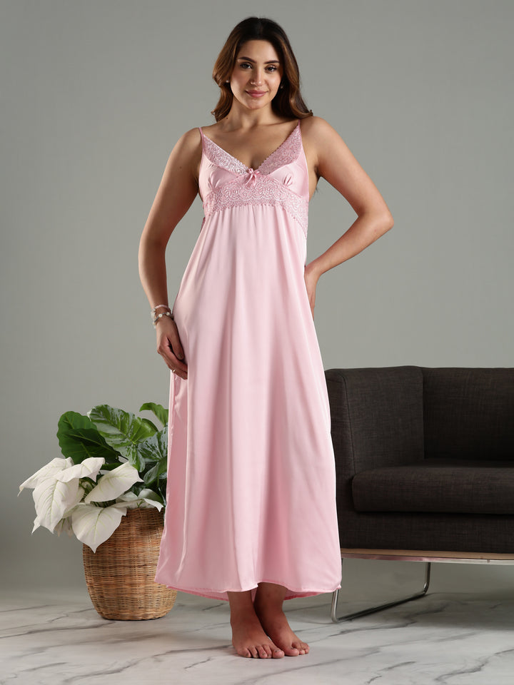 Lavishing Satin Nightwear Set for Women Long Robe Online