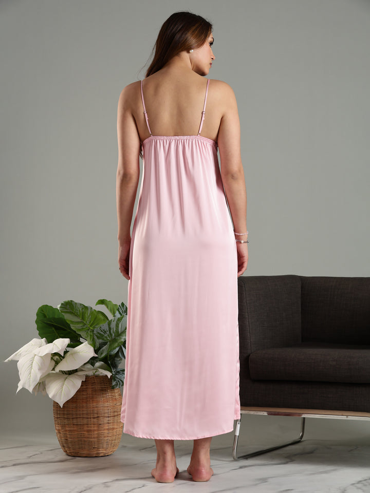 Lavishing Satin Nightwear Set for Women Long Robe Online