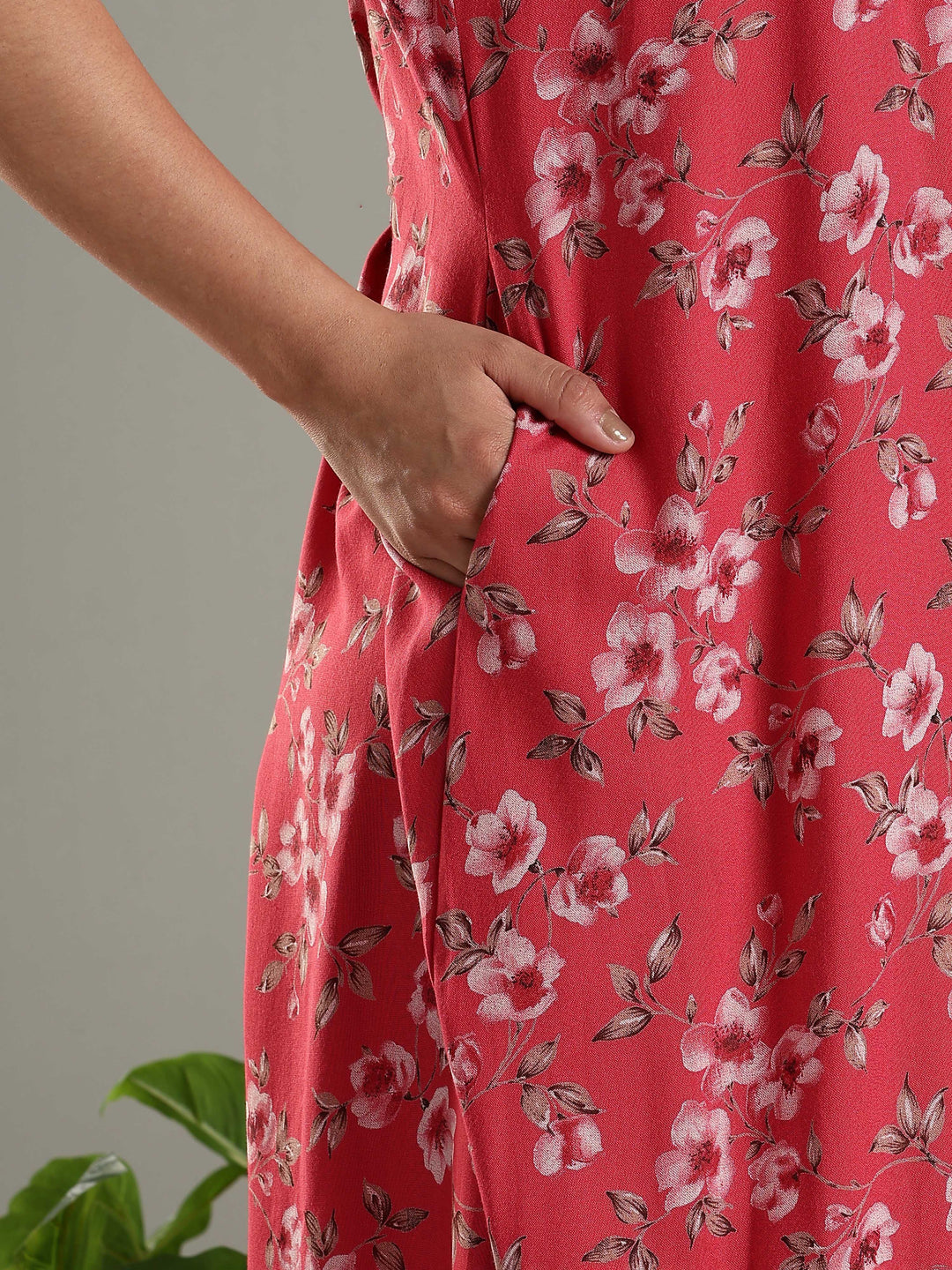 Alpine Designer Nighty in Floral Red Print for Women