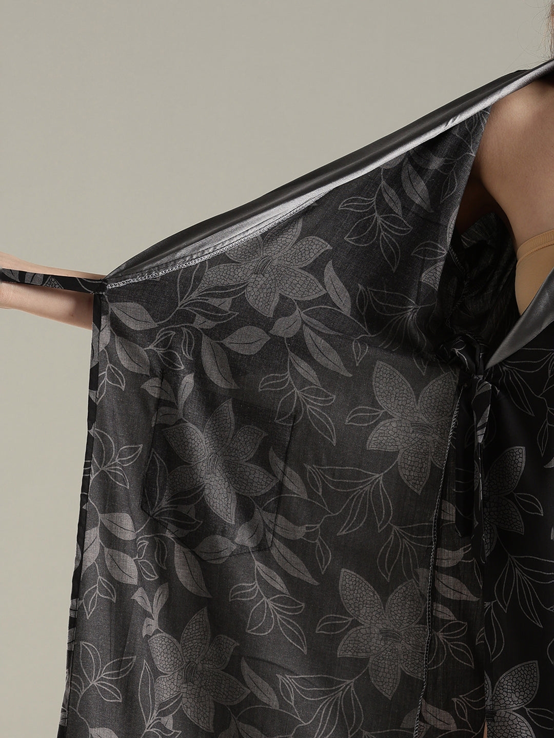 Wrap Style Floral House Coat for Women in Breathable Viscose