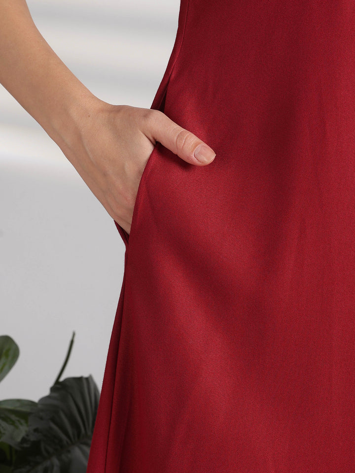 Designer Alpine Nighty with Embroidered Neck and Pocket