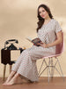 Pure Cotton Floral Printed Nighty for Women Soft Pleated Comfort