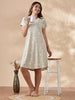 Gloss Malai Vintage Yellow Floral Nighty for Women in Soft