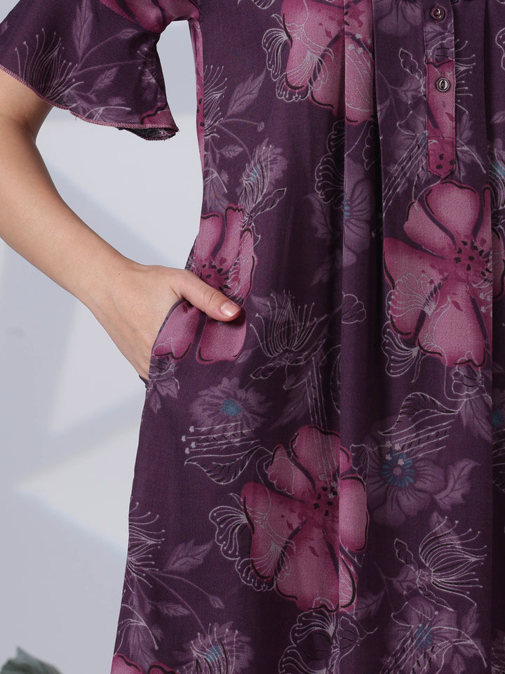 Noor Mulberry Alpine Nighty for Women