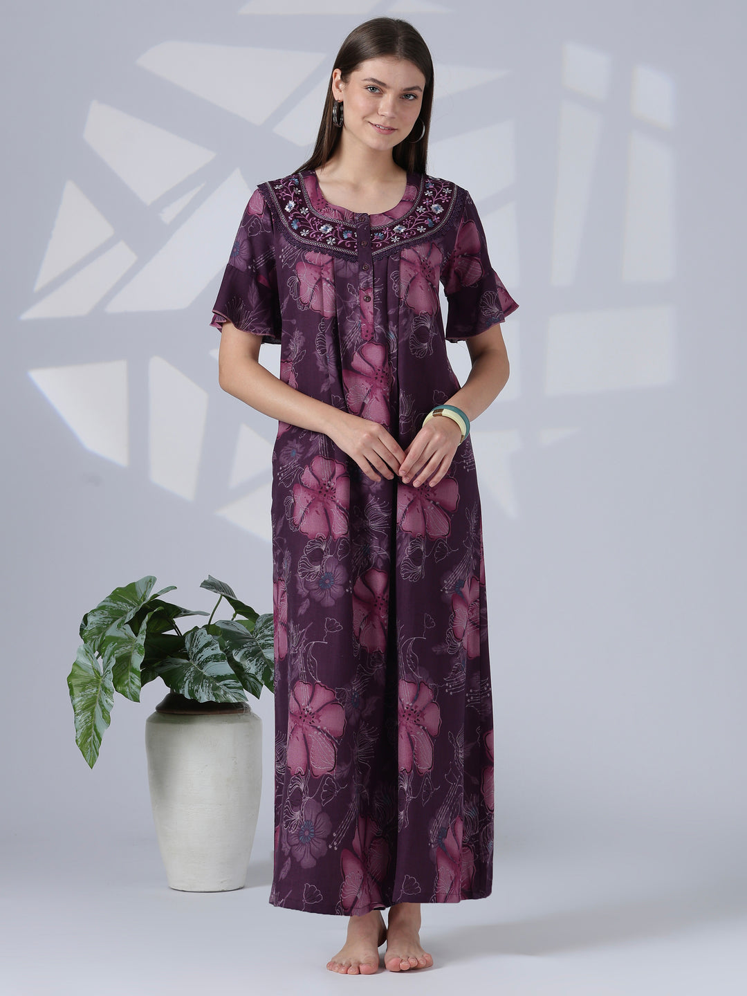 Noor Mulberry Alpine Nighty for Women