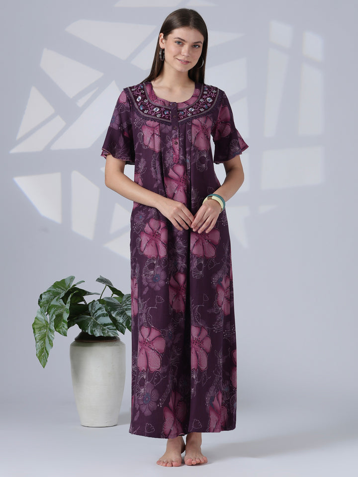 Noor Mulberry Alpine Nighty for Women