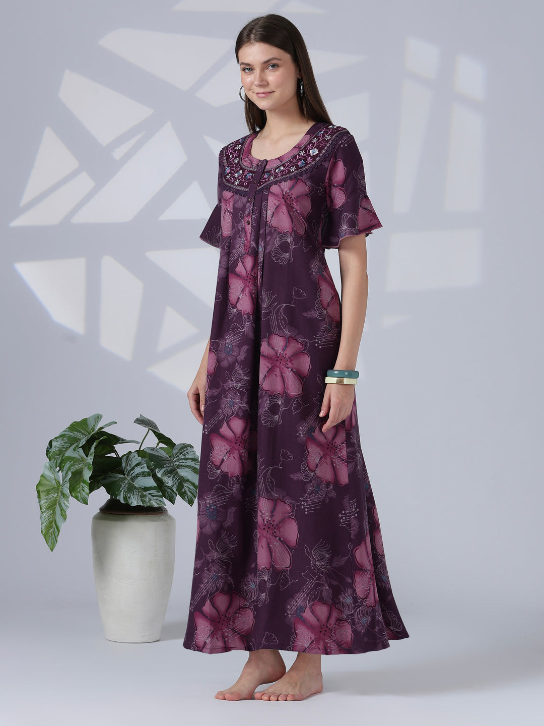Noor Mulberry Alpine Nighty for Women