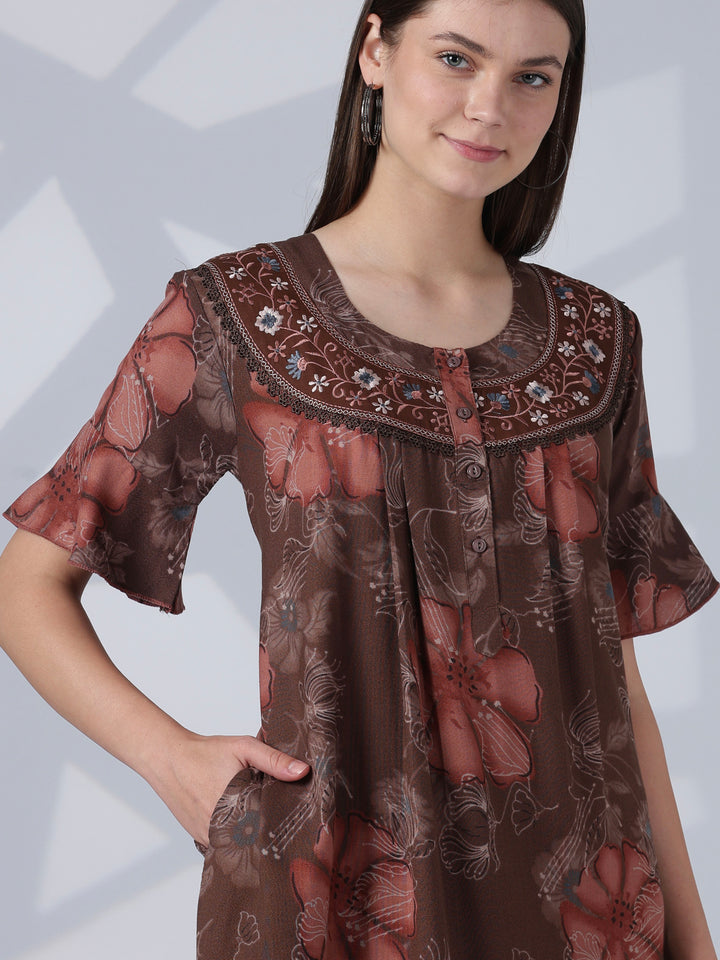 Noor Rosewood Alpine Nighty for Women